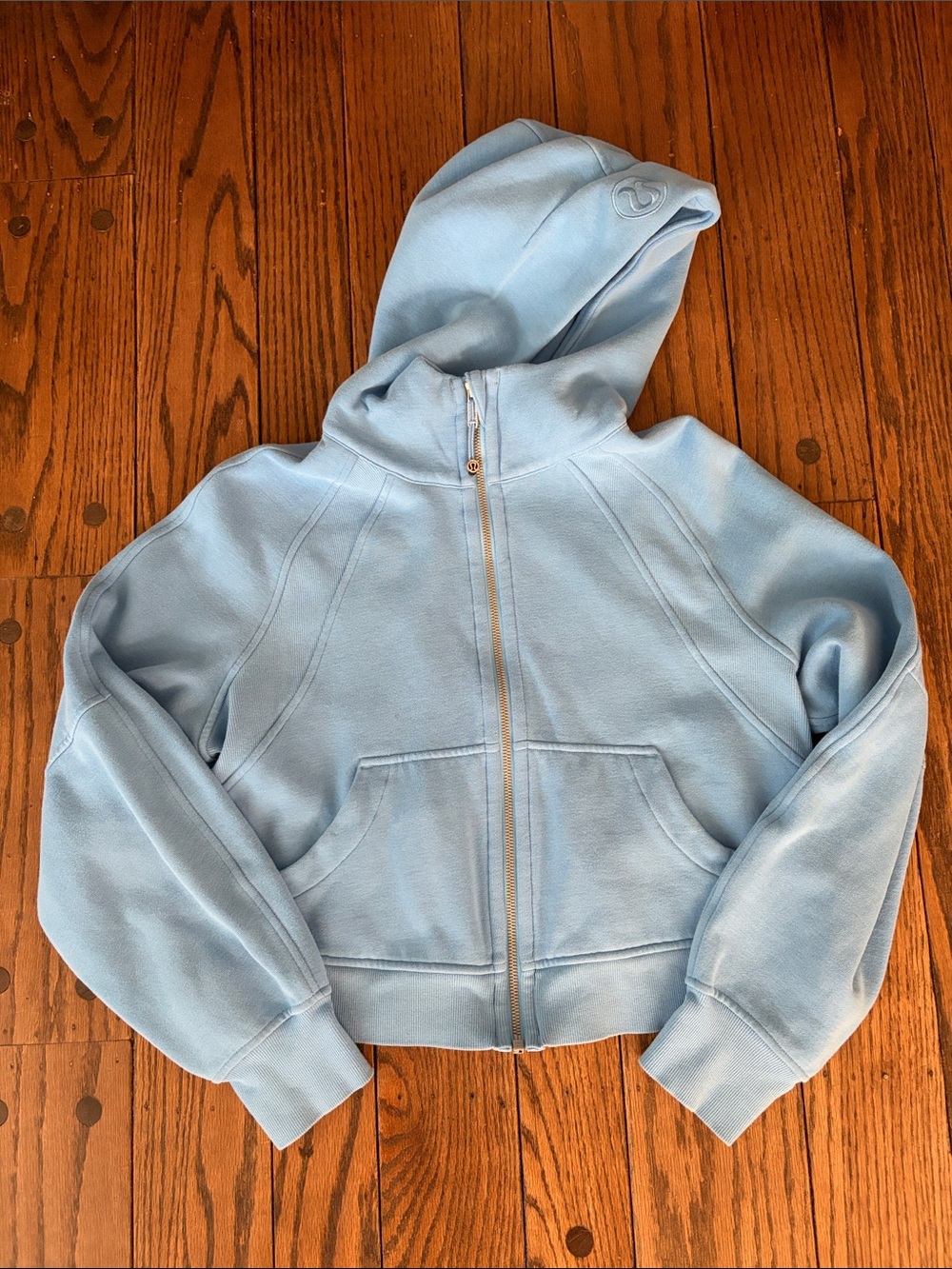 lululemon athletica women’s Light Blue Zip-Up Hoodie